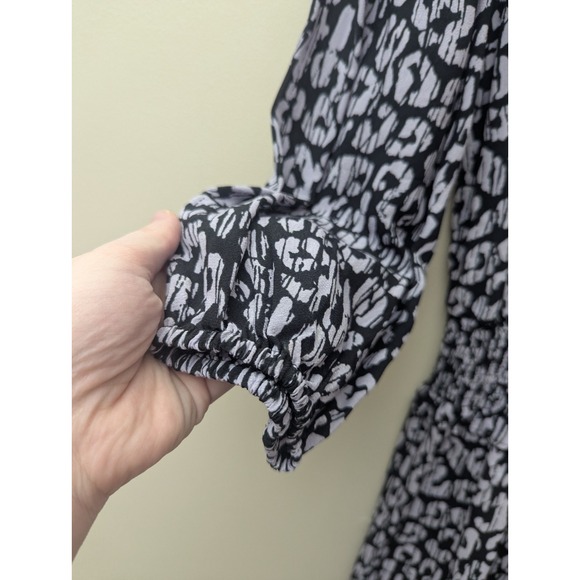 Rails Dress Womens M Inez‎ Mini Batik Cheetah Animal Print Smocked 3/4 Length - Picture 4 of 10